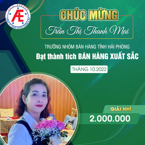 Vinh Danh: Trưởng nhóm bán hàng tỉnh Hải Phòng - Chị Trần Thị Thanh Mai